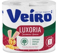 Бумага туалетная бытовая VEIRO Luxoria спайка 4 шт, 3-х слойная, белая 5с34 123210