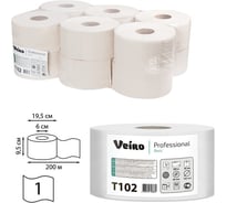 Бумага туалетная VEIRO PROFESSIONAL 200 м Professional КОМПЛЕКТ 12шт Basic T102 127083 22480