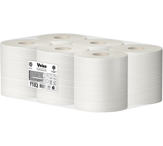 Бумага туалетная VEIRO PROFESSIONAL 200 м Professional КОМПЛЕКТ 12шт Basic T102 127083 22480