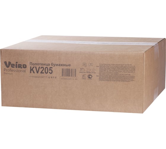 Полотенца бумажные VEIRO PROFESSIONAL Comfort 200 шт, 2-х слойные, белые 21x216 V KV205 129535 22474