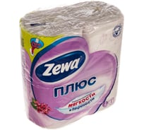 Бумага туалетная бытовая ZEWA Plus спайка 4 шт, 2-х слойная, аромат сирени 144108 126247