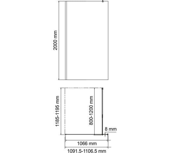Душевая перегородка WasserKraft Rossel 28W46