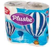 Бумага туалетная Plushe Light 4 рулона, 2 слоя, 15 м, белая/пастель МДК-16214