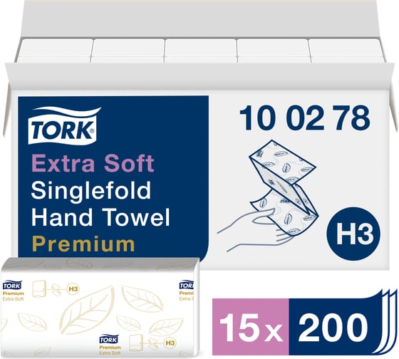 Бумажное полотенце TORK Premium 2-слойные, белые, 23х23, ZZ, 200 шт 100278 125882 21880