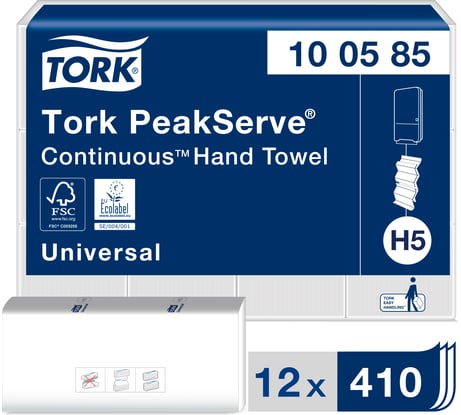 Полотенца TORK PeakServe Universal листовые полотенца Н5 (12 пачек в уп.) 23135