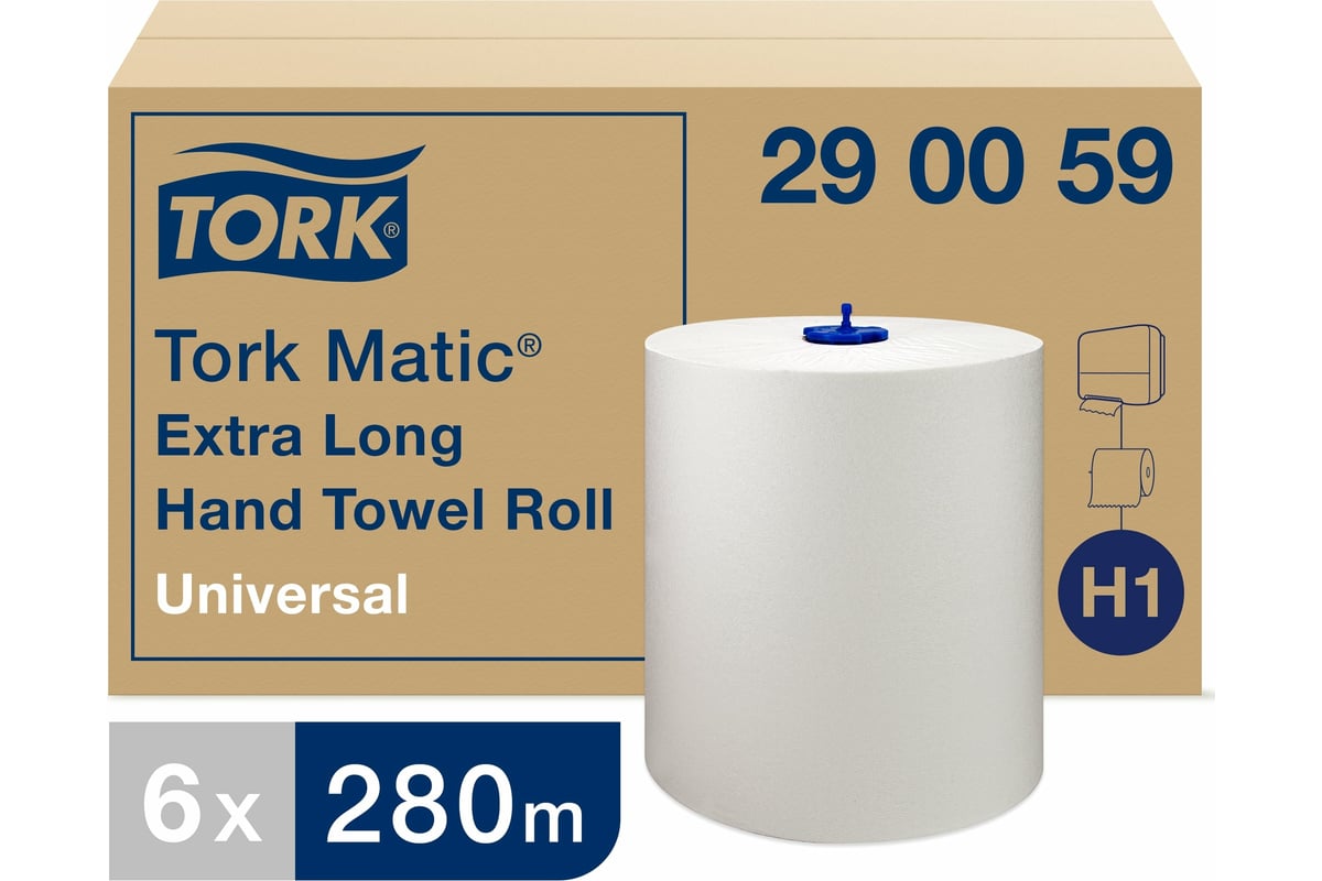 Бумажные рулонные полотенца TORK Matic Universal 280 м белые 290059 ...