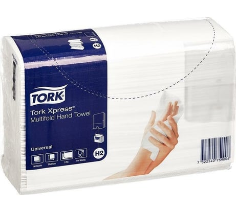 Бумажные полотенца TORK 190шт Universal 2-слойное натуральный 234x213 см Multifold 471103 127070