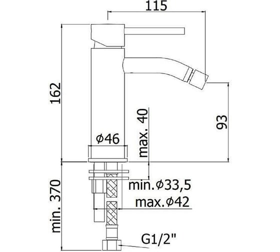 Смеситель для биде без донного клапана Paffoni LIGHT медовое золото LIG131HG 00227613