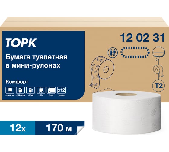 Туалетная бумага TORK Advanced 170 м 2-слойная белая 120231 126502 22151