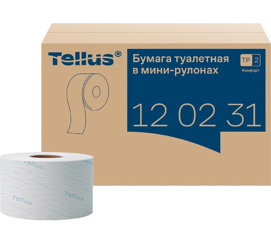 Туалетная бумага Tellus Advanced 170 м 2-слойная белая 120231 126502 22151 1