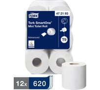 Туалетная бумага TORK SmartOne Advanced 112 м 2-слойная белая 472193 126504