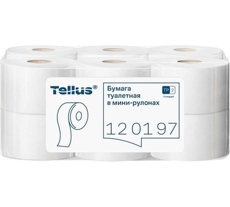 Туалетная бумага TORK (Tellus) Universal 7 в мини рулонах Т2 (12 рул. в уп.) 120197 11343 124545