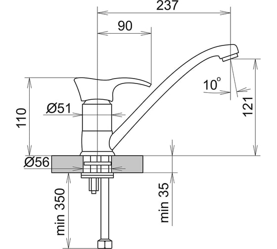 Смеситель для кухни AquaGranitEx красный марс C-1040 /334