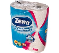 Полотенца бумажные бытовые ZEWA Decor, спайка 2 шт, 2-х слойные, белые 144087 126252