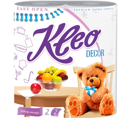 Бумажные полотенца МЯГКИЙ ЗНАК KleoDecor с рисунком 2 рулона С120