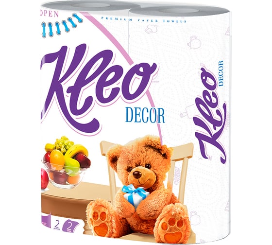 Бумажные полотенца МЯГКИЙ ЗНАК KleoDecor с рисунком 2 рулона С120