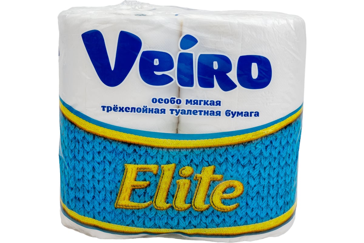 Туалетная бумага VEIRO Elite 3-х слойная, белая, 4 шт 28722 9С34 - выгодная  цена, отзывы, характеристики, фото - купить в Москве и РФ