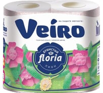Туалетная бумага Veiro Floria 2-х слойная, душистый пион, 4 шт 43654