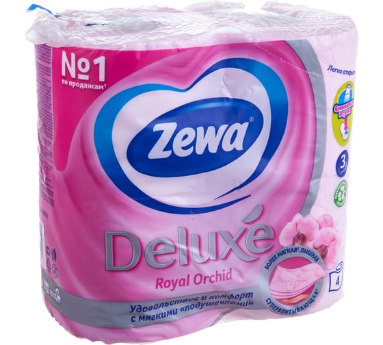 Туалетная бумага ZEWA DELUXE ОРХИДЕЯ 3-х слойная, 4 шт 6322