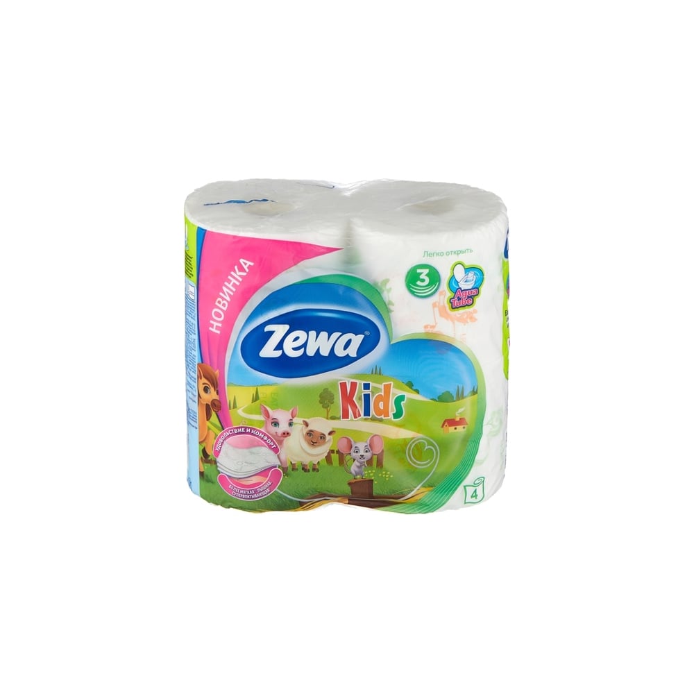 Туалетная бумага ZEWA DELUXE ДЕТСКАЯ 3-х слойная, 4 шт 21711 - выгодная ...