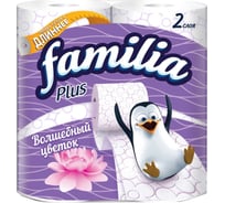 Туалетная бумага FAMILIA PLUS Волшебный цветок 2 слоя, 4 рулона 1015031309