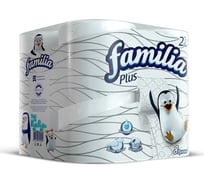 Туалетная бумага FAMILIA PLUS белая, 2 слоя, 8 рулонов 1015031310
