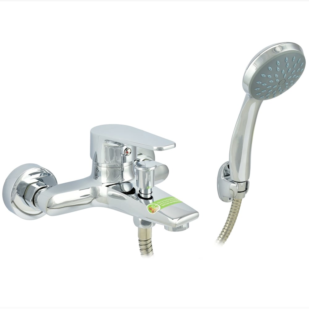 Ванно-душевой одноручный смеситель Eleanti с металлическим шлангом ...