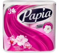 Туалетная бумага PAPIA SECRET GARDEN 3 слоя, 4 рулона 1015031414 1015031414 1015031500