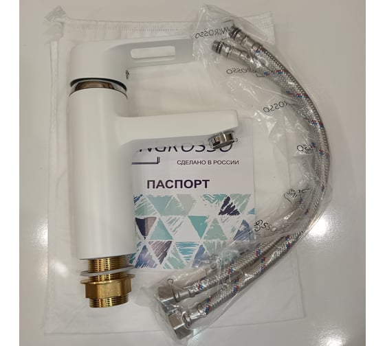 Смеситель для раковины , картридж 40мм, гайка БЕЛЫЙ INGROSSO 100-30-7