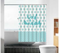 Тканевая шторка для ванны Melodia della vita Мятное утро MZ-89 180х180см 20859