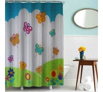 Тканевая шторка для ванны Melodia della vitaMZ-85 Бабочки 180х180см 20855
