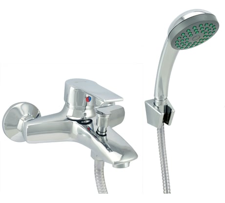 Ванно-душевой смеситель Juguni одноручный с металлическим шлангом и хромированной лейкой JGN0222 0402.737