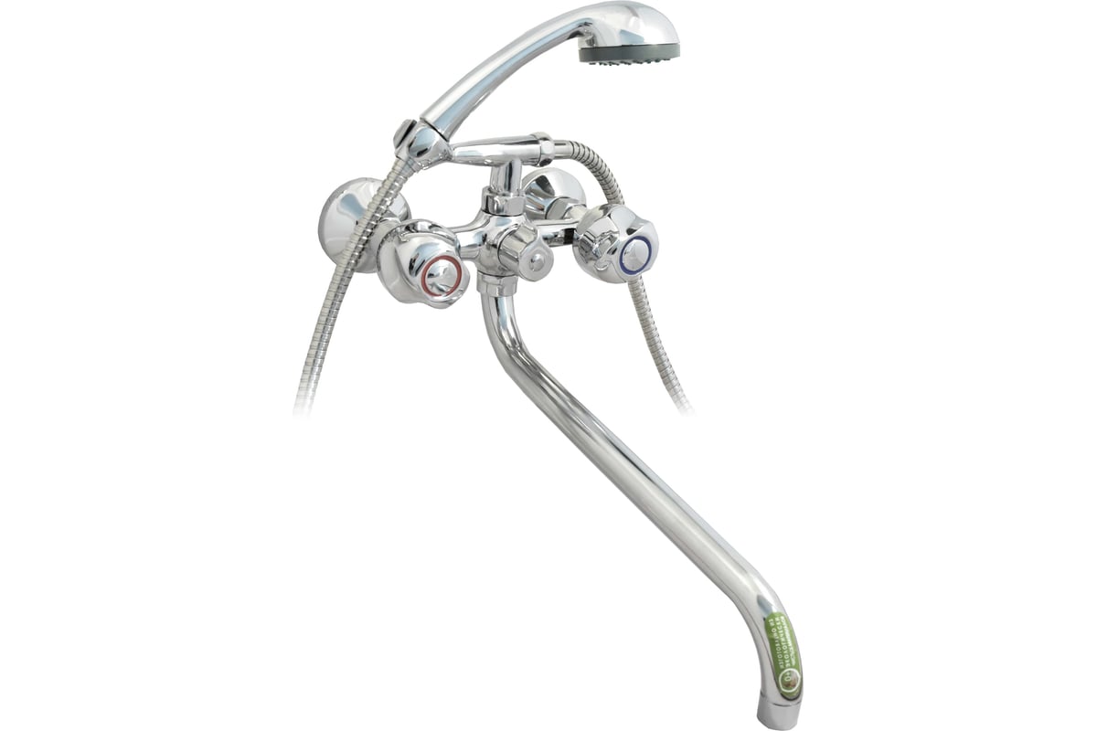 Ванно-душевой смеситель Juguni двуручный с металлическим шлангом и ...