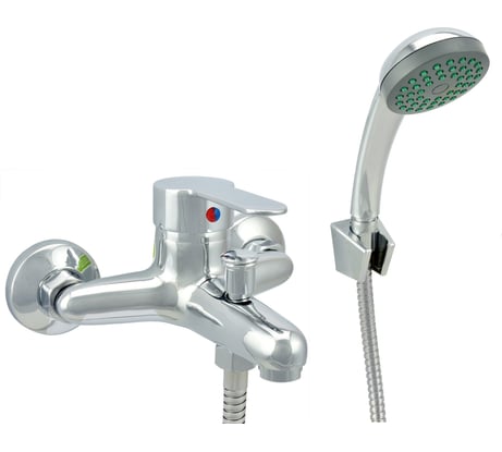 Ванно-душевой смеситель Juguni одноручный, со шлангом и хромированной лейкой, короткий излив JGN0210 0402.607