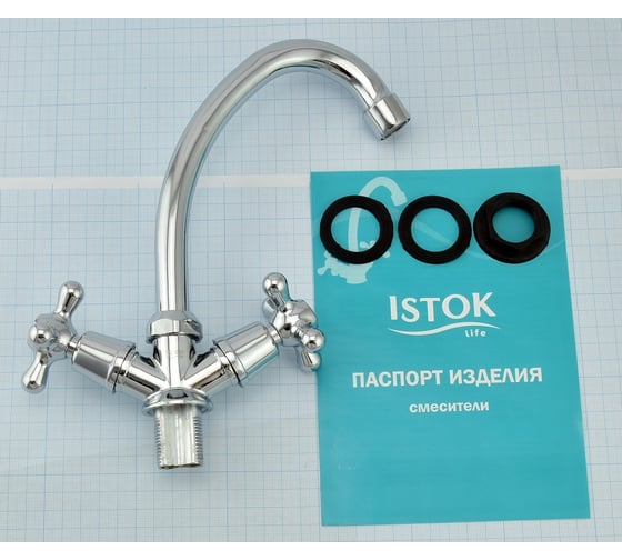 Двуручный смеситель для мойки Istok крепление гайка 0402.713
