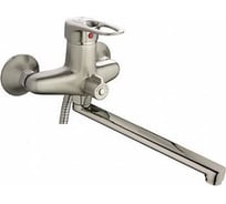 Смеситель для ванны LEDEME картридж диаметр 40 мм, длинный излив L-40, дивертор в корпусе керамика L2204 805880