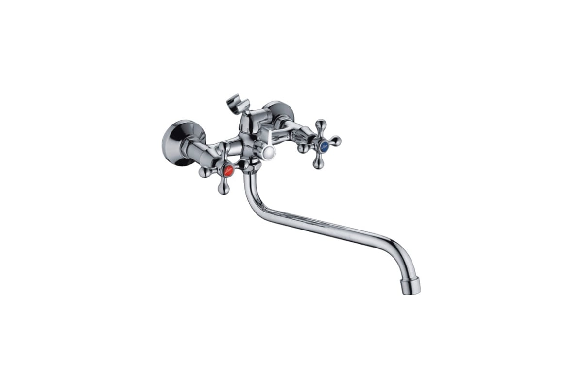 Смеситель для ванны LEDEME поворотный, крест, переключатель на душ ...