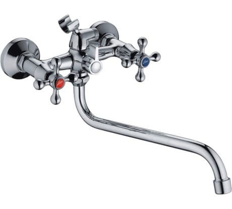 Смеситель для ванны LEDEME поворотный, крест, переключатель на душ керамика L2327 65645