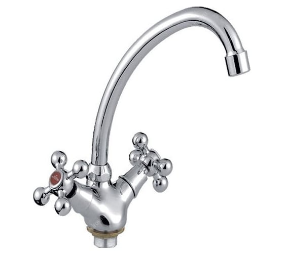 Смеситель для кухни LEDEME крест, гайка, керамика, силумин L4926 806937