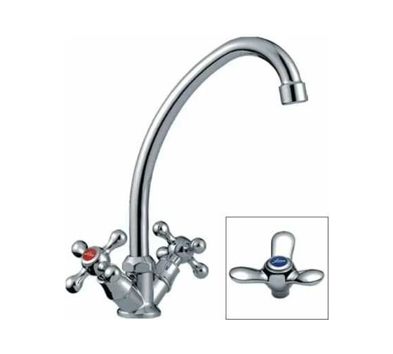 Смеситель для кухни LEDEME крест, лепесток, керамика, силумин L4012 806850