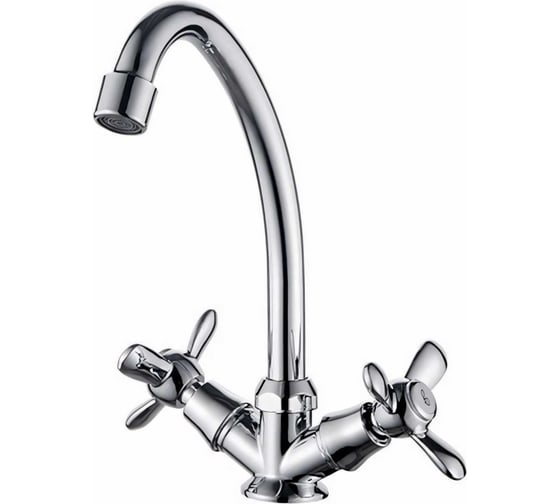 Смеситель для кухни LEDEME крест, лепесток, керамика, силумин L4012 806850 1