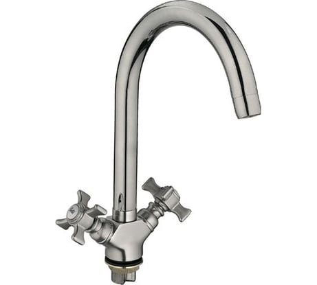 Смеситель ёлочка LEDEME 1/2литой излив керамика крест с гайкой L4311A-2 89846