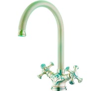 Смеситель для кухни LEDEME крест, литой излив, бронза, керамика L4191C 65642