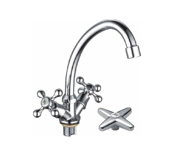 Смеситель для кухни LEDEME крест гайка керамика силумин L4920 89268