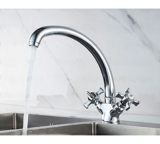 Смеситель для кухни LEDEME литой излив, керамика, силумин L4211 65676