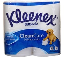 Туалетная бумага KLEENEX Деликат Уайт неароматизированная, 2-х слойная, 4 шт, new design 22528