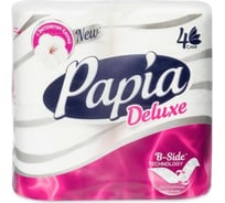 Туалетная бумага PAPIA DELUXE Белая 4 слоя, 4 рулона 1015031422
