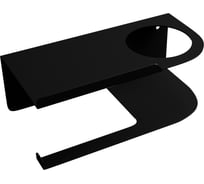 Держатель для туалетной бумаги слева, с полкой для диффузора Граф Держалкин 220x110x80 мм, черный GDD-dif-L-ч