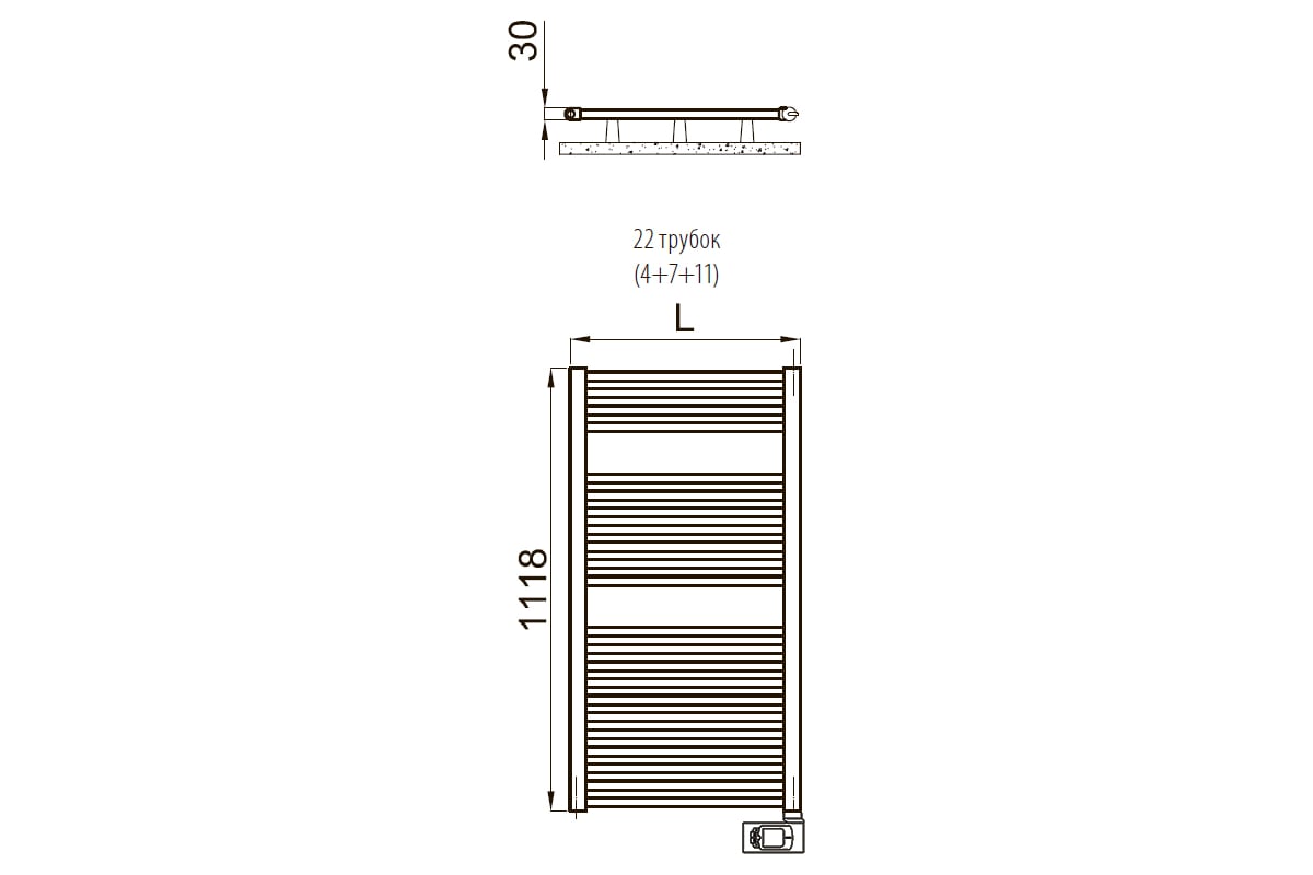  IRSAP ARES/EH 1118/580 электрический с термостатом .
