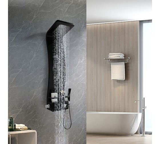 Душевая панель Cerutti SPA adige черная с гидромассажем на 2 режима 8980